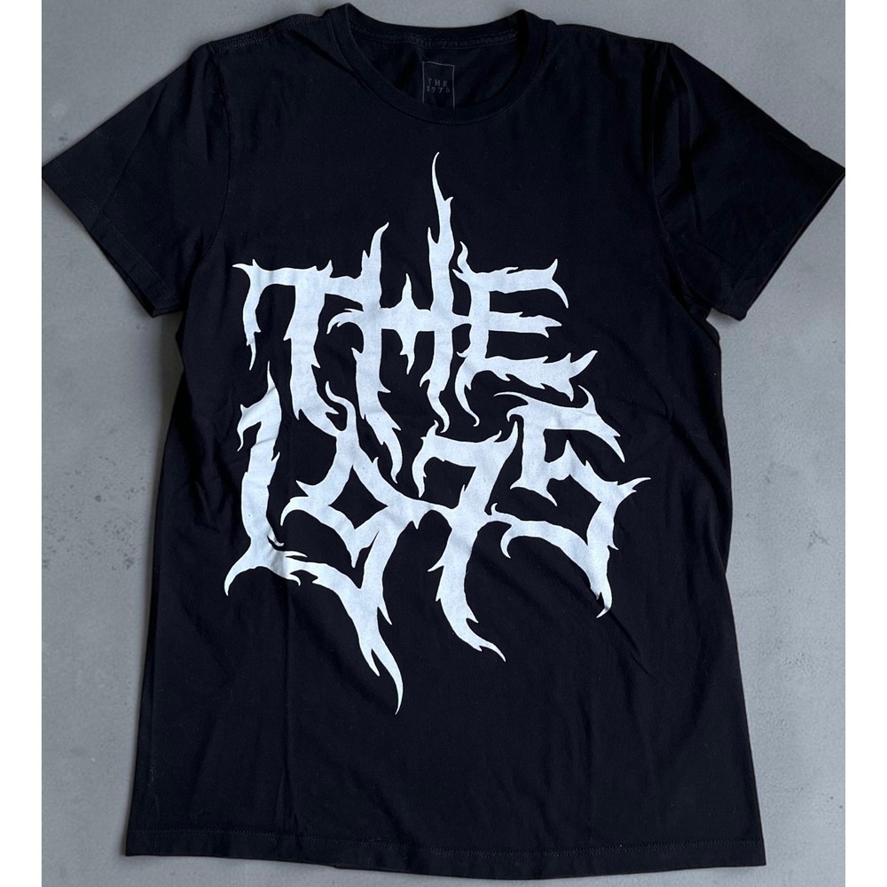 The 1975 Band T-Shirt Mens Small Black White Heavy Metal Logo Graphic Tee